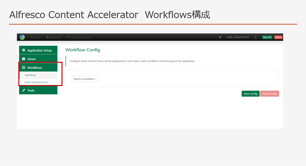 「Workflows」の構成