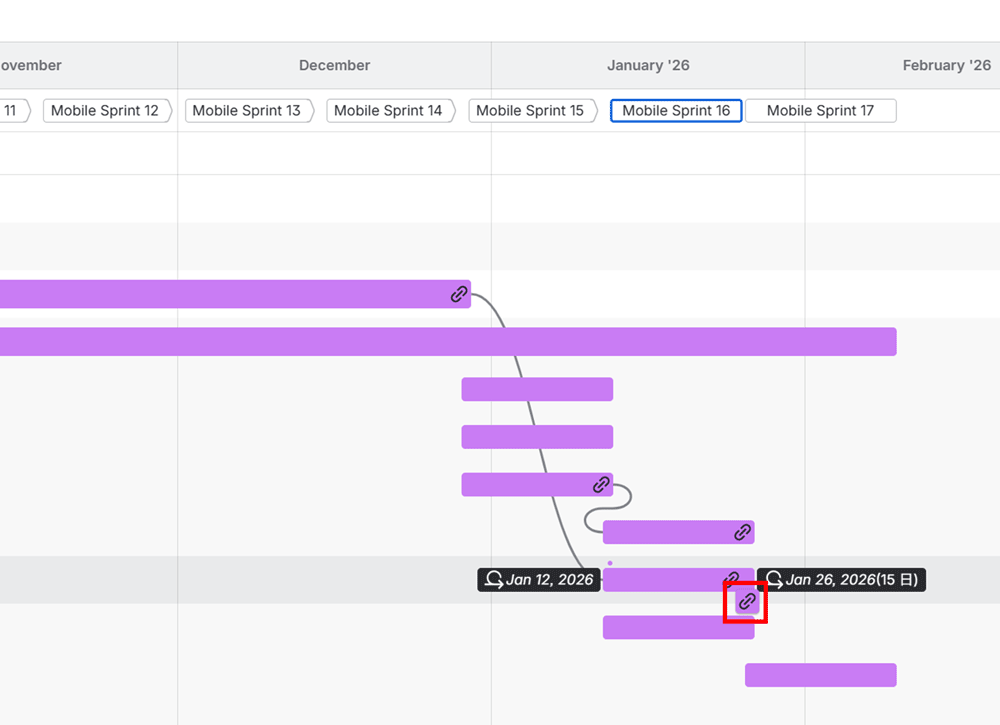 タスクの依存関係を設定
