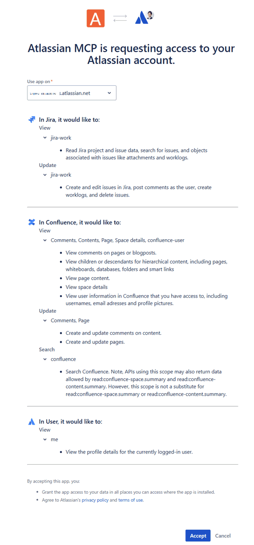 OAuth フローで認証を進めます