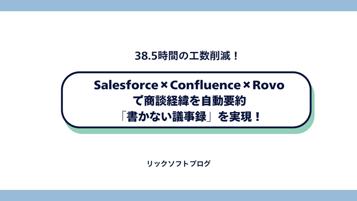 【38.5時間の工数削減】Salesforce × Confluence × Rovoで商談経緯を自動要約！「書かない議事録」を実現