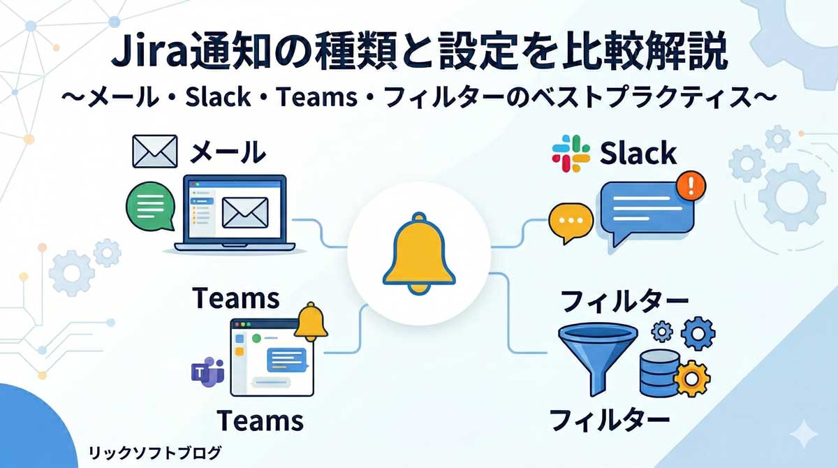 Jira通知の種類と設定を比較解説｜メール・Slack・Teams・フィルターのベストプラクティス